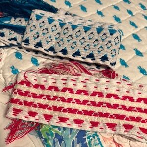 Handwoven pink and Blue Patterned belts
